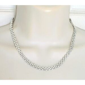 PANTHER LINK Italian 925 Sterling Silver 6mm Slinky Chain Necklace 17"